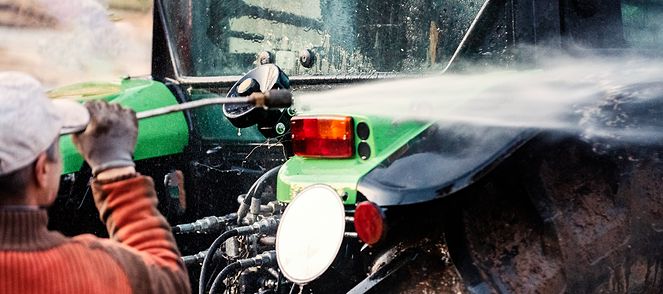 Person Cleaning a Truck