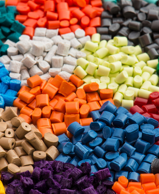 multicolor polymer granulates