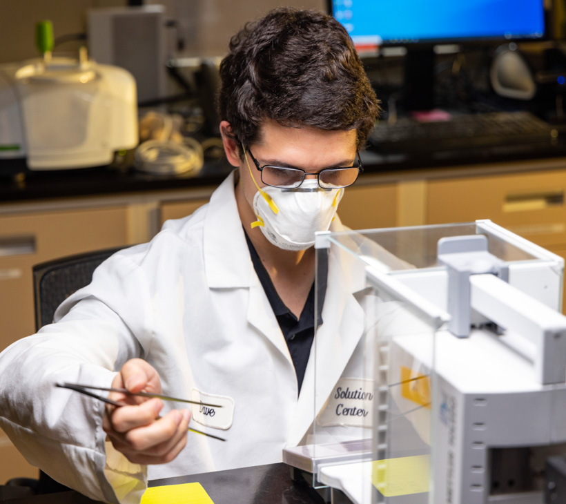 person conducting lab work