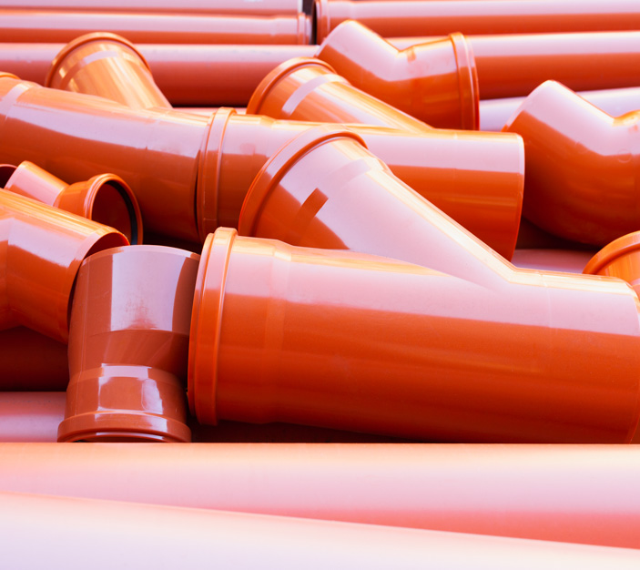 red pvc pipes