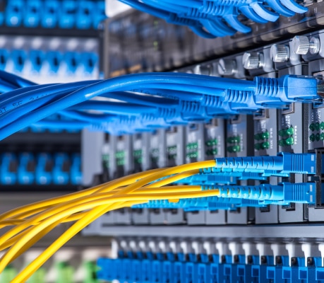 blue and yellow cables